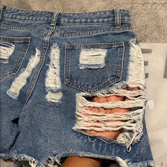 Raw Ripped/ Distressed Denim Shorts - Picture 7 of 7